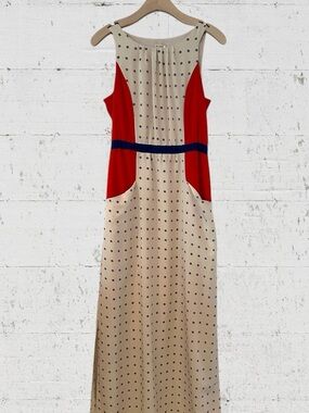 CREMIEUX ADORABLE NAUTICAL MAXI DRESS SMALL